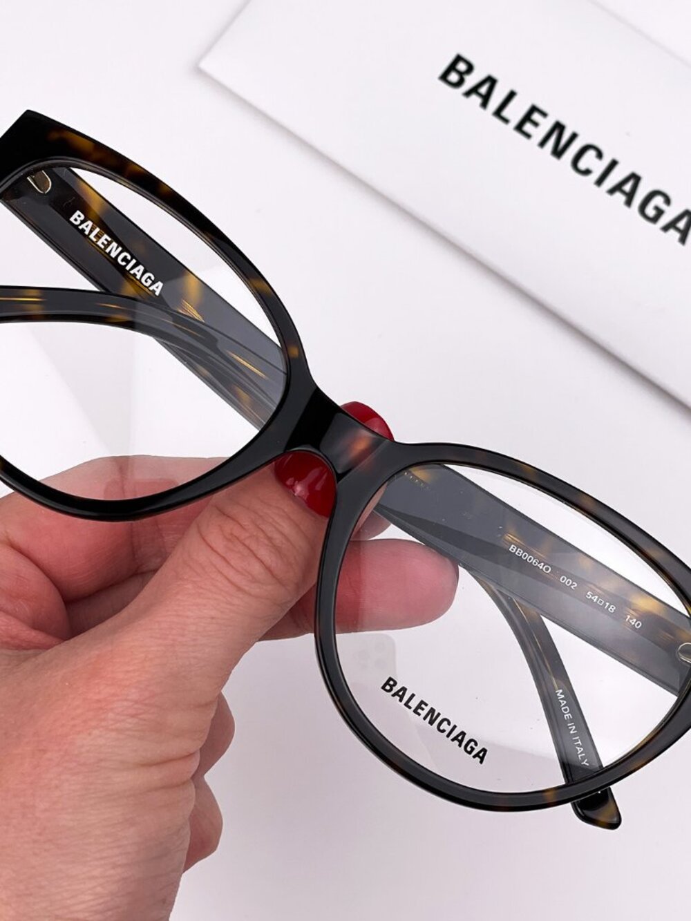 BALENCIAGA BB0064O 002 HAVANA CAT EYE EYEGLASSES